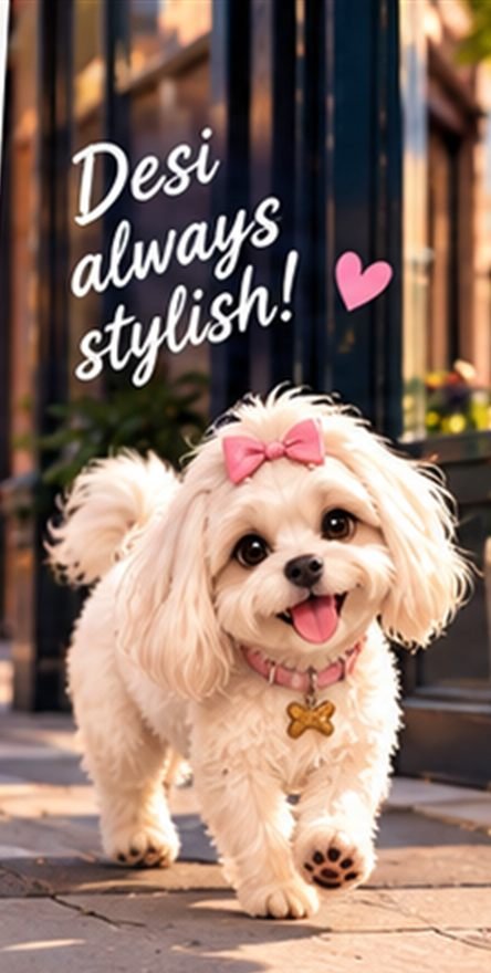 Illustration of Desi with her pink bow